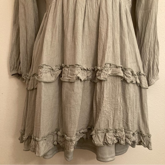 Altar’d State Pistachio Pastel Green Spring Coquette Designer Long Sleeve Dress - Picture 7 of 17